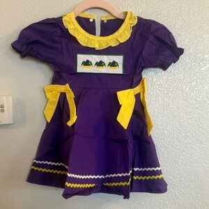Girls' Purple and Yellow Mardi Gras Costume Dress